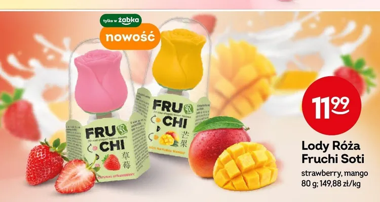 Lody Róża Fruchi Soti strawberry promocja w Żabka