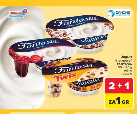 Jogurt kremowy Fantasia Twix promocja w Carrefour