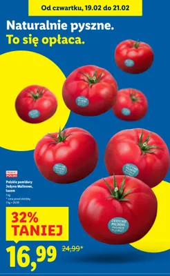 Pomidory polskie Jedyne Malinowe, luzem promocja w Lidl