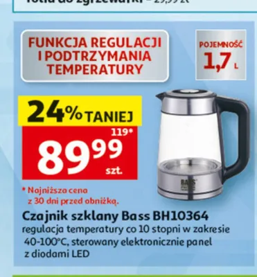 Czajnik szklany Bass BH10364 promocja w Auchan