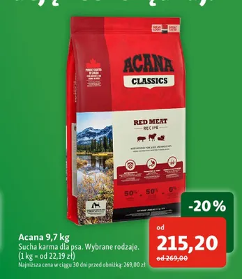 Sucha karma dla psa Acana Classics Red Meat Recipe promocja w MAXI ZOO