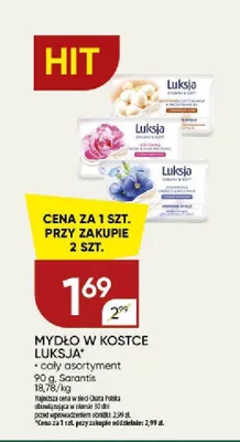 Mydło w kostce Luksja Cotton Milk & Provitamin B5 promocja w Chata Polska