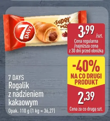 Rogalik z nadzieniem kakaowym 7 Days promocja w Aldi
