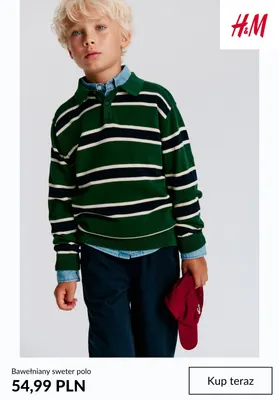 Bawełniany sweter polo H & M promocja w H&M
