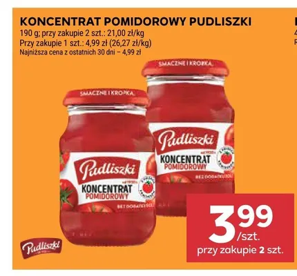 Koncentrat pomidorowy Pudliszki promocja w Stokrotka