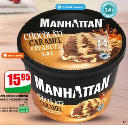 Lody Manhattan czekoladowo karmelowe z orzeszkami promocja w Dino