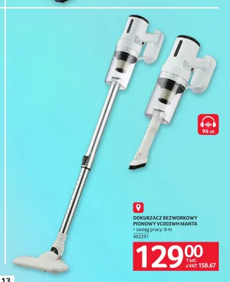 Odkurzacz bezworkowy pionowy VC003WH Manta promocja w Selgros