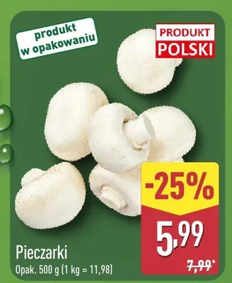 Pieczarki promocja w Aldi