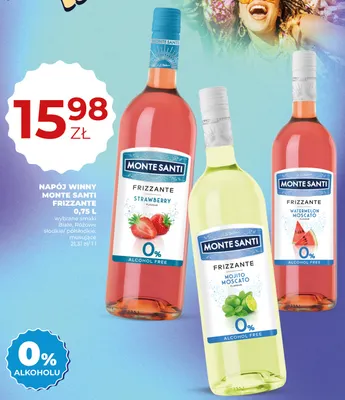 Wino bezalkoholowe Napój winny bezalkoholowy Monte Santi Frizzante Watermelon Moscato promocja w Duży Ben