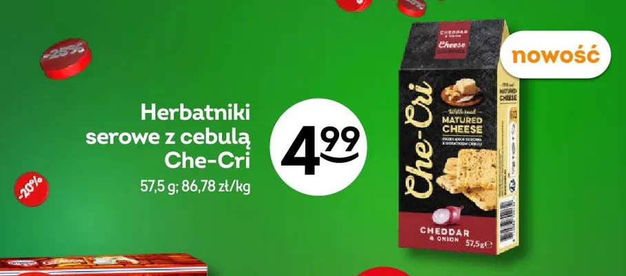 Herbatniki serowe z cebulą Che-Cri promocja w Żabka