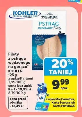Filety z pstrąga wędzonego na gorąco Pescadero promocja w Carrefour