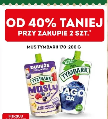 Mus Tymbark Musly Kasza Manna Płatki Owsiane promocja w Żabka