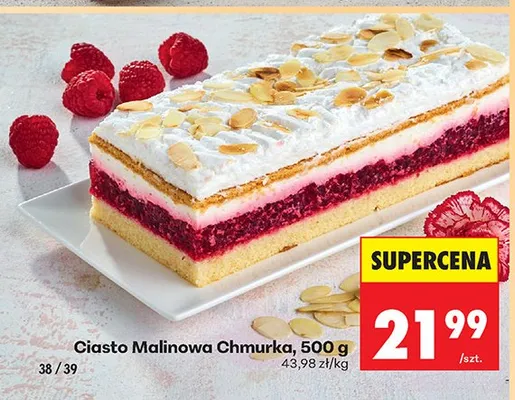 Ciasto malinowa chmurka promocja w Biedronka