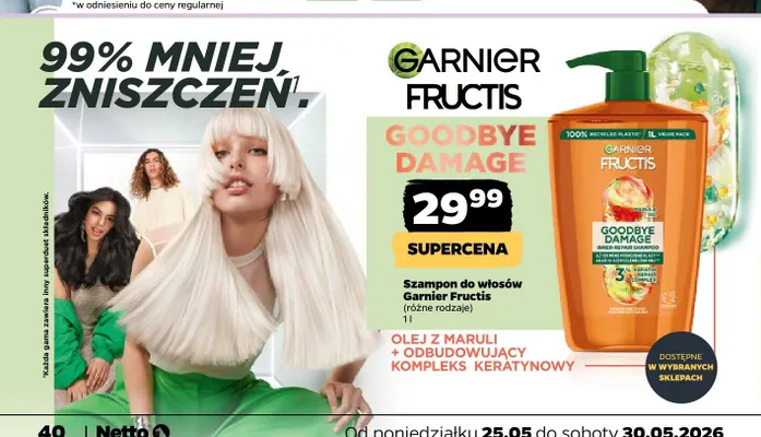 Szampon do włosów Garnier Fructis Goodbye Damage promocja w Netto