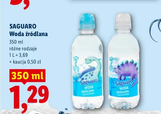 Woda źródlana niegazowana Saguaro promocja w Lidl