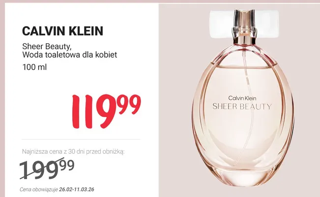 Sheer Beauty, woda toaletowa dla kobiet promocja w Rossmann