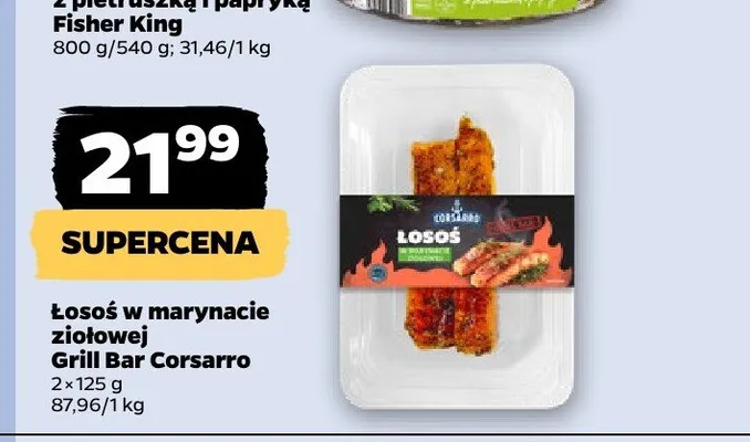 Łosoś w marynacie ziołowej Grill Bar Corsarro promocja w Netto