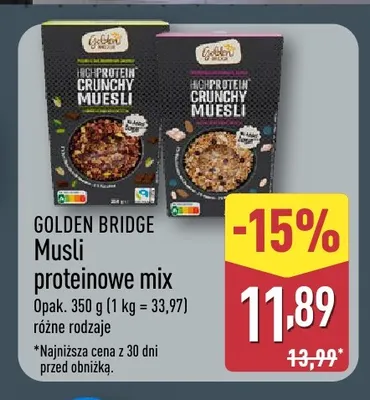 Musli proteinowe mix Golden Bridge promocja w Aldi