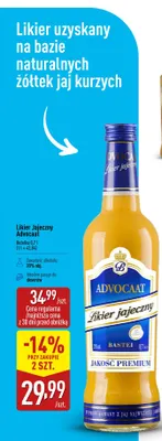 Likier jajeczny Advocaat Bastei promocja w Aldi