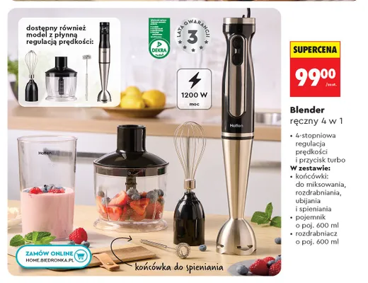 Blender ręczny Hoffen 4 w 1 promocja w Biedronka