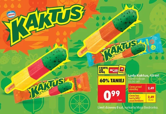 Lody impulsowe Kaktus Classic promocja w Biedronka