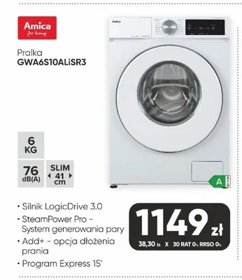Pralka Amica GWA6S10ALISR3 promocja w Max Elektro
