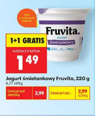 Jogurt śmietankowy Fruvita promocja w Biedronka