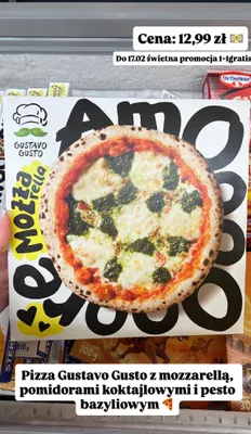 Pizza z mozzarellą, pomidorami koktajlowymi i pesto bazyliowym promocja w Dino