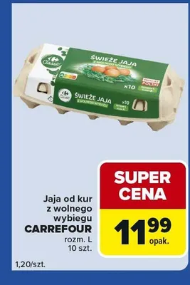 Jaja od kur z wolnego wybiegu rozm. L promocja w Carrefour Express