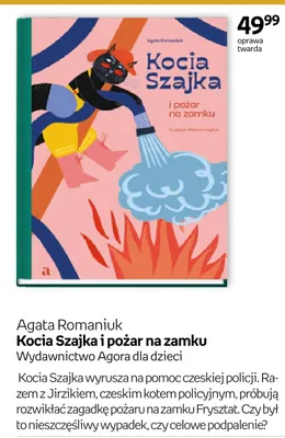 Książka Kocia Szajka i pożar na zamku Agata Romaniuk oprawa twarda promocja w Empik