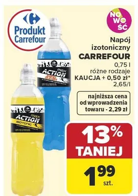 Napój izotoniczny Carrefour promocja w Carrefour