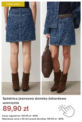 Spódnica jeansowa damska żakardowa wzorzysta promocja w Medicine