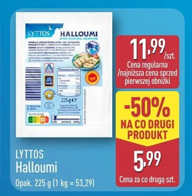 Ser Halloumi Lyttos promocja w Aldi