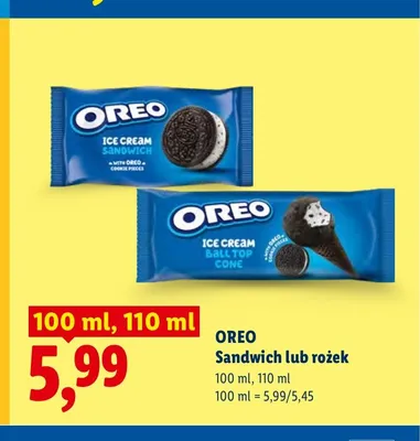 Lody Oreo Sandwich promocja w Lidl
