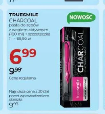 Zestaw pasta do zębów Truesmile Charcoal + szczoteczka promocja w Drogerie Jawa