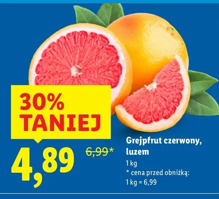 Grejpfrut czerwony, luzem promocja w Lidl