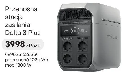 Przenośna stacja zasilania Delta 3 Plus promocja w Castorama