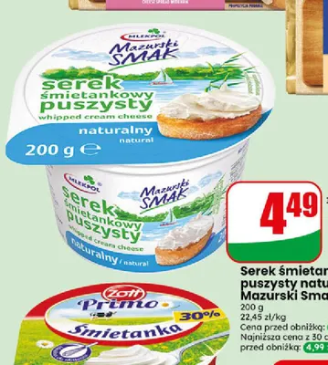 Serek śmietankowy puszysty naturalny Mazurski Smak promocja w Dino