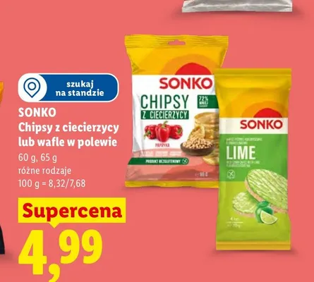 Wafle ryżowe w polewie jogurtowej o smaku limonkowym Sonko promocja w Lidl