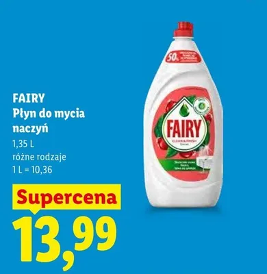 Płyn do mycia naczyń Fairy promocja w Lidl