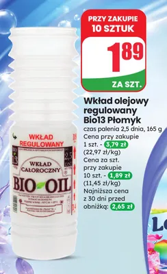Wkład olejowy regulowany Bio13 Płomyk promocja w Dino