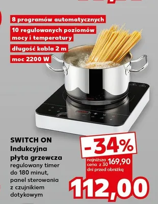 Indukcyjna płyta grzewcza Switch On promocja w Kaufland