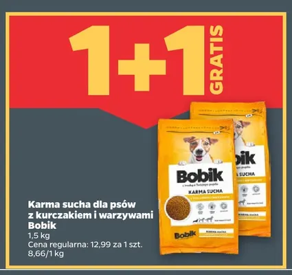 Karma sucha dla psów z kurczakiem i warzywami Bobik promocja w Netto