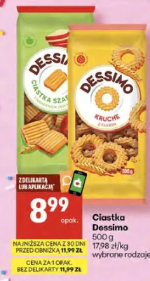 Ciastka Dessimo wybrane rodzaje promocja w Delikatesy Centrum