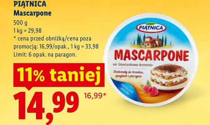 Mascarpone promocja w Lidl