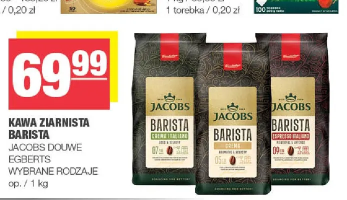 Kawa ziarnista Barista Jacobs Espresso Italiano promocja w SPAR