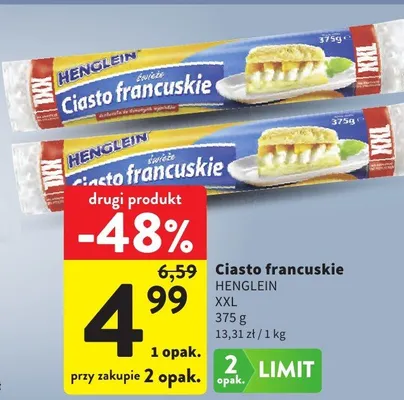 Ciasto francuskie lekkie promocja w Intermarche