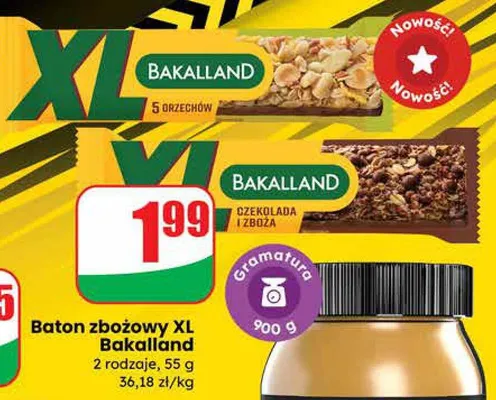 Baton zbożowy XL czekolada i żboza promocja w Dino
