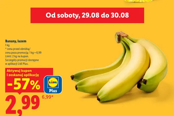 Banany luzem promocja w Lidl