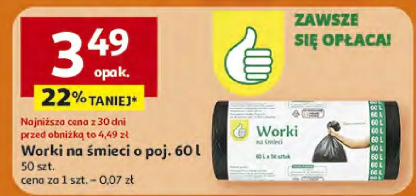 Worki na śmieci promocja w Auchan